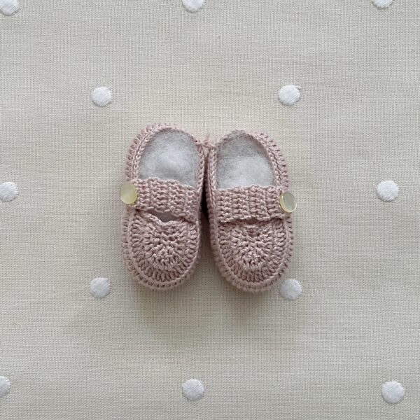 Patuco Tira Ancha Crochet Rosa Palo