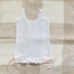 Pelele Tirantes Perifollo Perlé Blanco Y Rosa