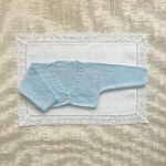 Chaqueta Corta Ocho Calado Perlé Celeste