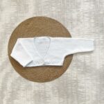 Chaqueta Corta Bordada Perlé Blanco Celeste