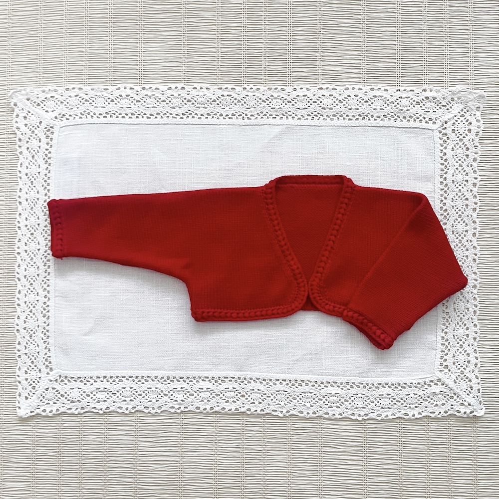 CHAQUETA CORDON PERLE ROJO DEL Chaqueta Corta Cordón Perlé Rojo - Imagen 1